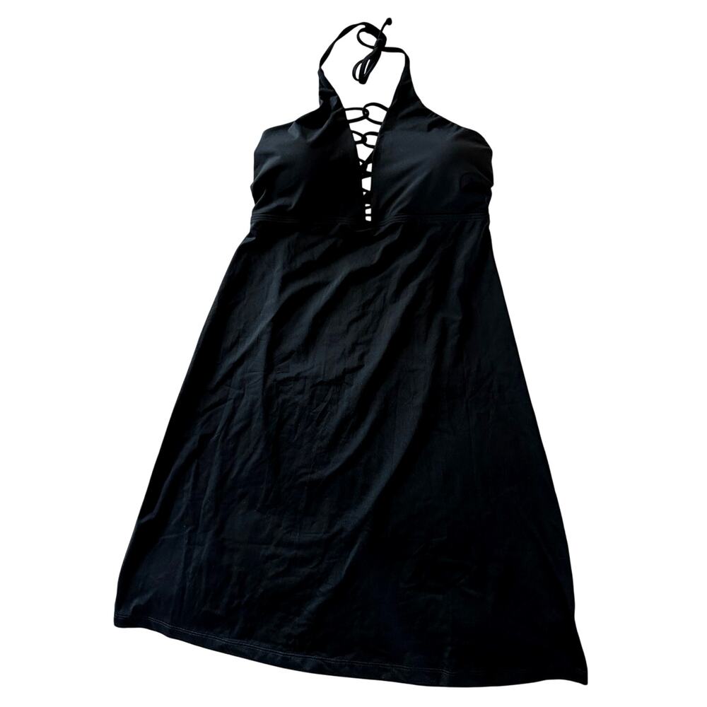 Athleta Black Halter Dress – Size S – Strappy Front Detail